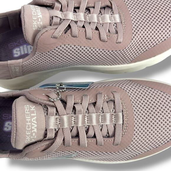 NEW Skechers Slip-ins Go Walk Flex Slip on Sneakers Size 8 Mauve Pink Walking - Picture 4 of 13